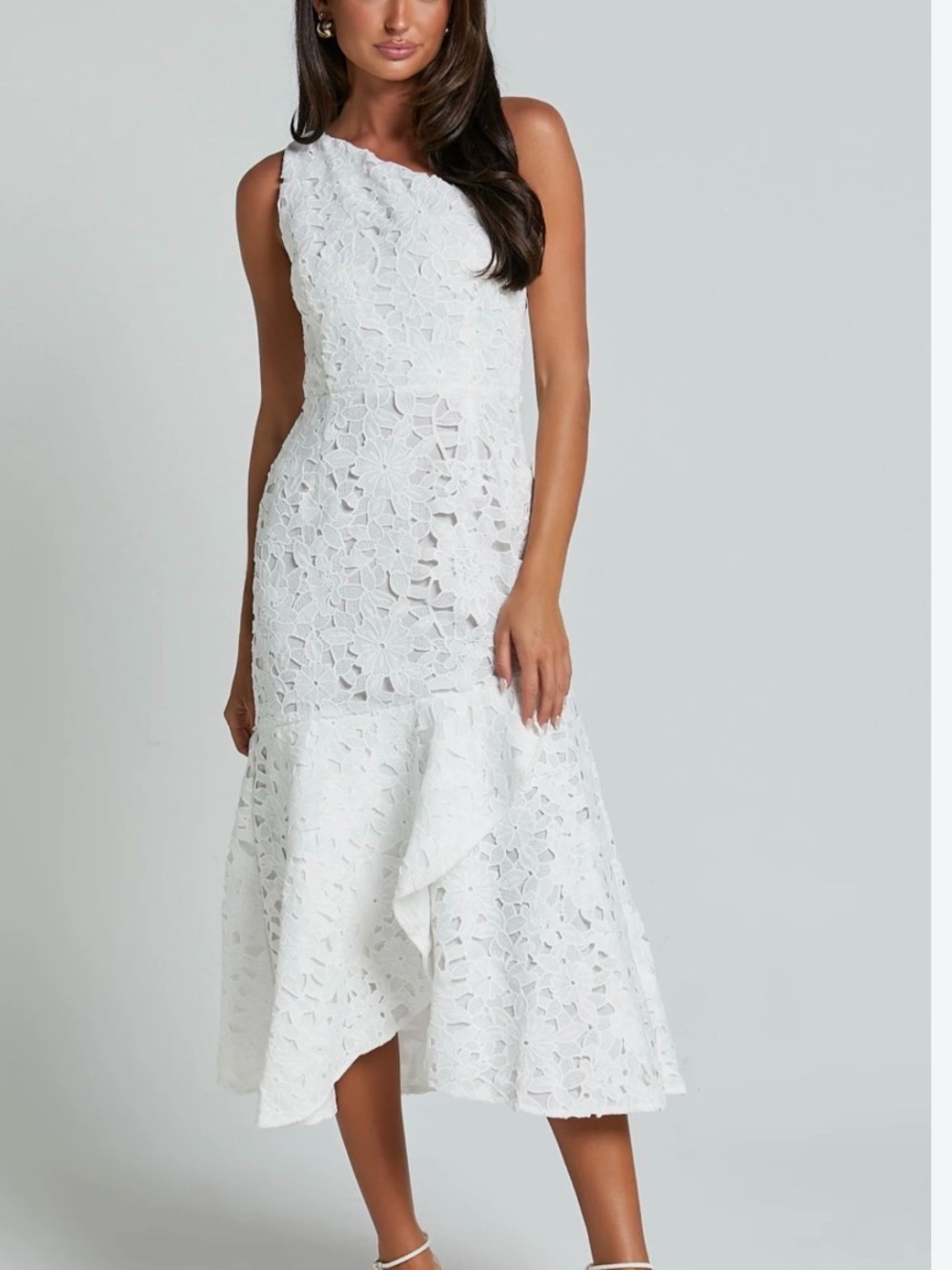 Showpo White Lace High-Low Dress